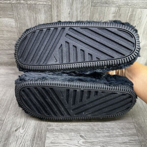 Nike Calm Mule SE Women's size 7 Black Faux Fur Mules FZ3119-001 - Picture 8 of 9